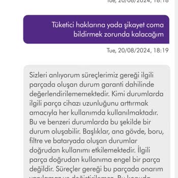 Dyson Garanti Süresinde Destek Verilmeyen Parça