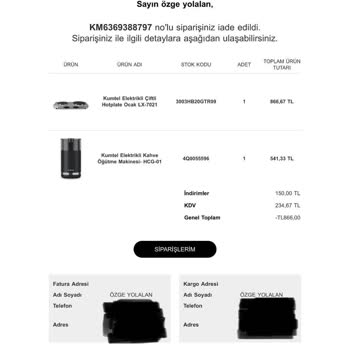 Kumtel İnternet Sitesinden Aldığım Ürünü Göndermedi