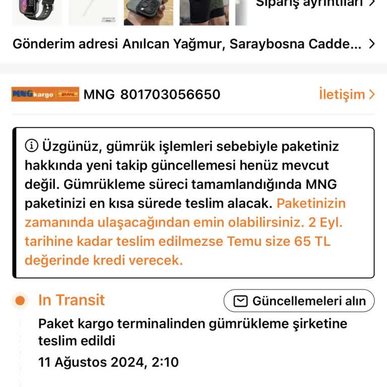 Temu Gümrükleme İşleminin Yapılmaması