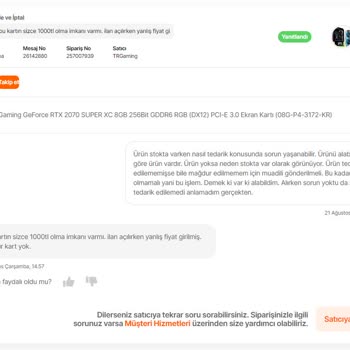 Hepsiburada Satıcı Kendi Yaptığı Yanlışın Arkasında Durmuyor.
