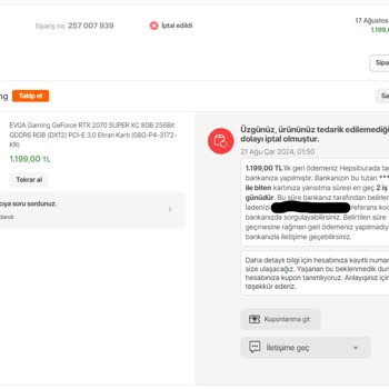 Hepsiburada Satıcı Kendi Yaptığı Yanlışın Arkasında Durmuyor.