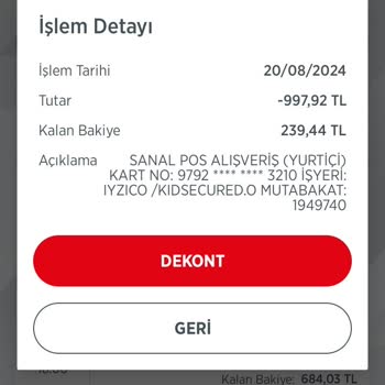 KidSecured Kartımdan Para Çekildi