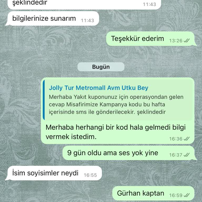 Jolly Tur Petrol Ofisi Hediye Çeki Kodu Göndermiyor.