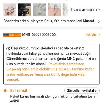 Temu Kargom Yaklaşık 1 Aydır Gelmiyor