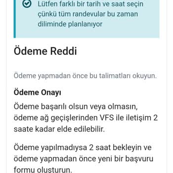 VFS Global VFS Polonya Ödeme Ekranına Gelmiş Bir İşlem İçin Yardımcı Olmuyor!
