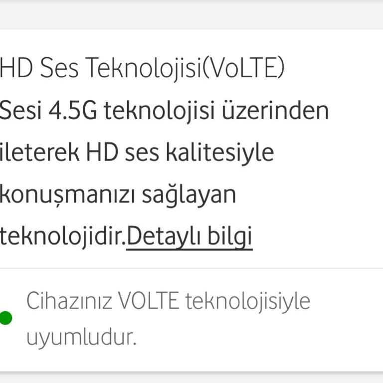 Vodafone Volte HD Ses Özelliği Sorunu