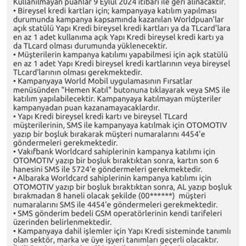 Yapı Kredi World Kampanyasında Puan Yükleme Sorunu