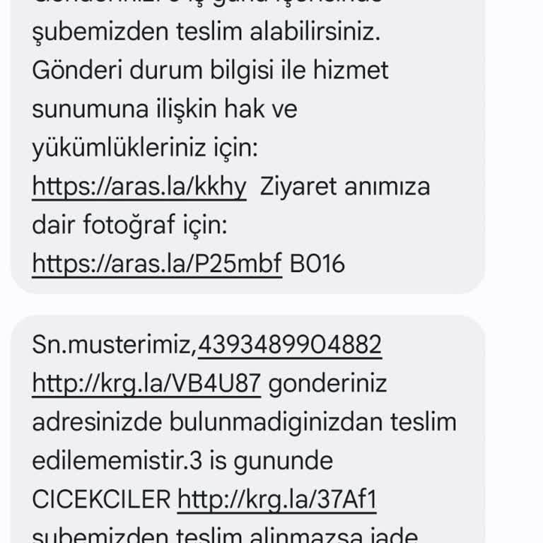 Yalova Aras Kargo Çiçekçiler Şubesi Eve Gelmeden Bulunamadınız Diyor