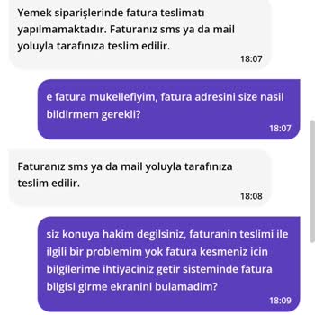 Getir Canlı Destek Uzmanı Fatura Bilgisizliği, İletişimsizliği