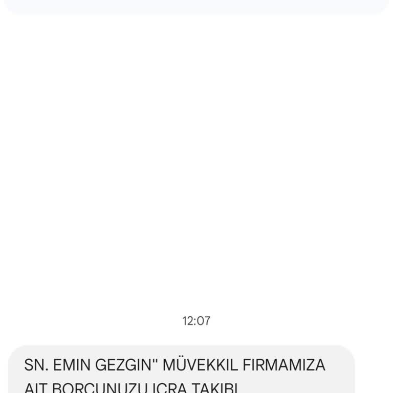 UCKOCLAR HK (SMS) İcra Dosyam Yoktur Ama Mesaj