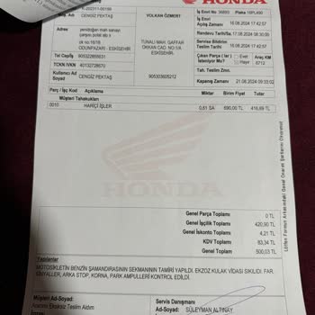 Honda Eskişehir'deki Yetkili Servis Sorunu