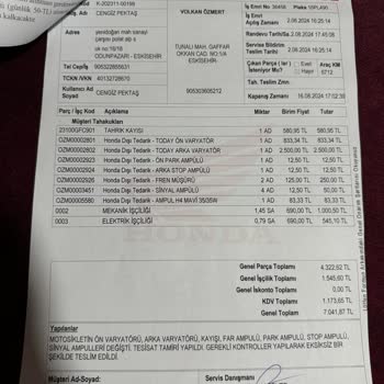 Honda Eskişehir'deki Yetkili Servis Sorunu