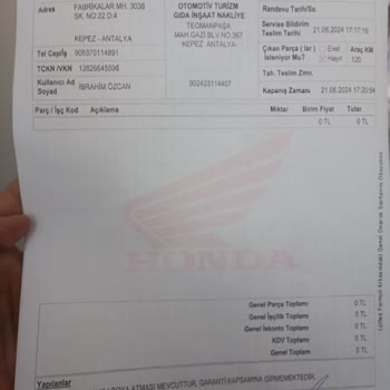 Honda Pcx Motosikletinde Boya Problemi Ve Garanti Sorunu