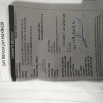 Arzum Çay Sefası Paslanma Sorunu