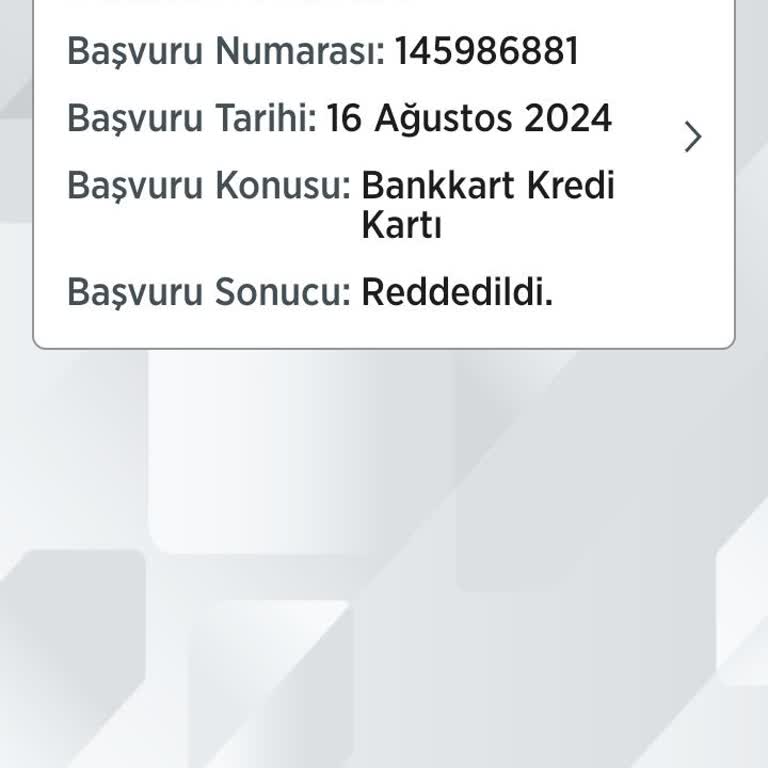 Ziraat Bankası Kredi Kartı Vermedi