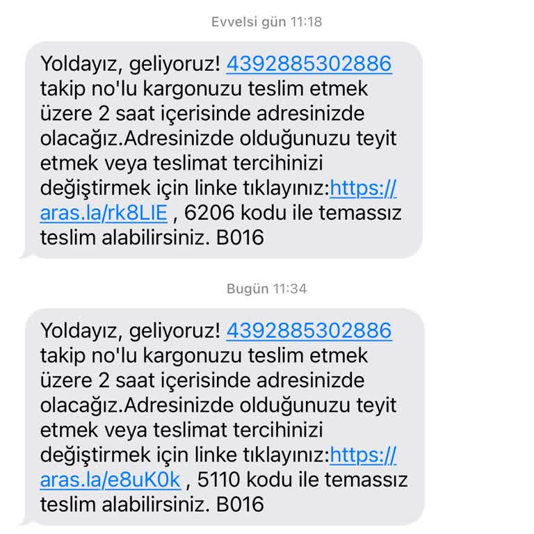 Aras Kargo NİĞDE/BOR Dağıtıma Çıkmıyor