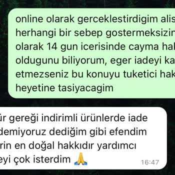 Gaus Tekstilde İade Kabul Edilmemesi