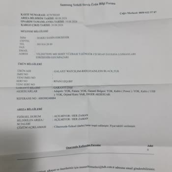 Samsung Saatim Serviste Kırıldı Ve Tamir İçin Ücret İsteniyor