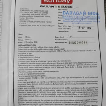 Sunday Ev Aletleri Sunday Climatör 200 Klima Şikayet