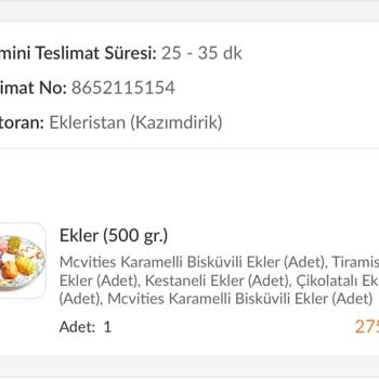 Ekleristan Eksik Ve Kötü Kalite Ürün Gönderimi