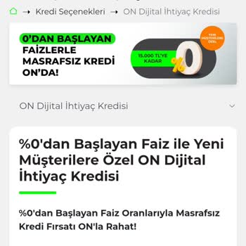 On Bank Faizsiz Kredi Yalanı