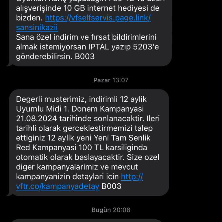 Vodafone'un Taahhüt ve Tarife Karmaşası