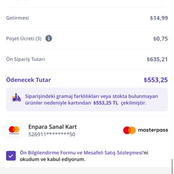 Getir Kredi Kartından Fazla Para Çekmesi