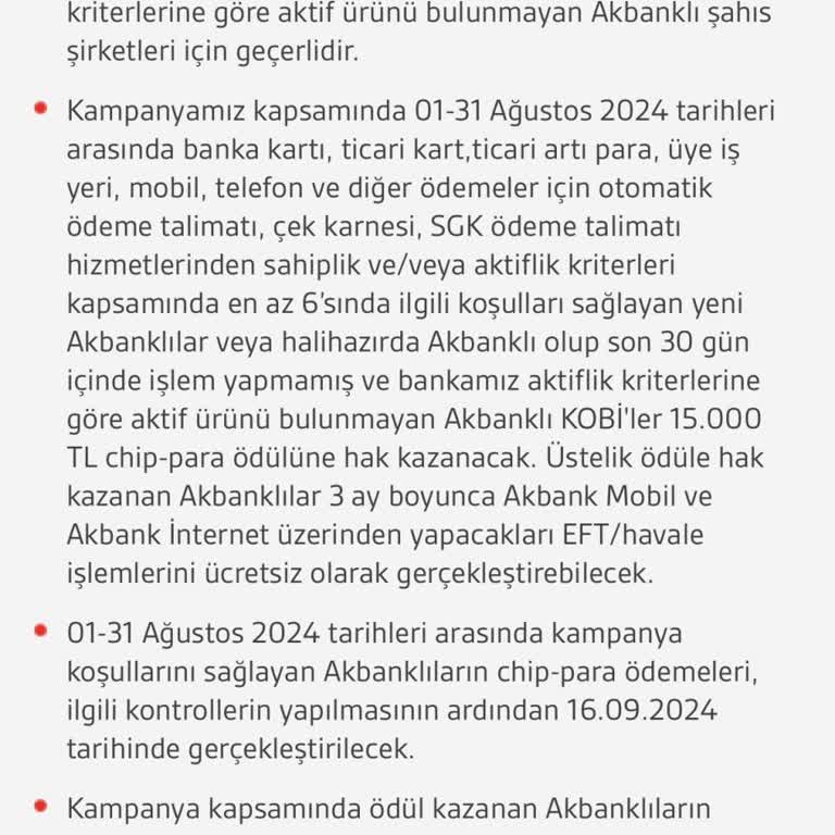 Akbank Chip Para Puanı Hakkında Yanıltıcı Bilgilendirme
