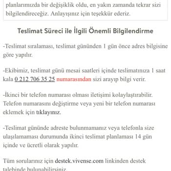 Vivense Teslimatı Erteleyip Duruyorlar