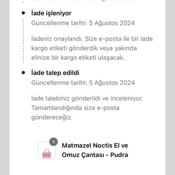 Matmazel.com Para İadesini Yapmıyor