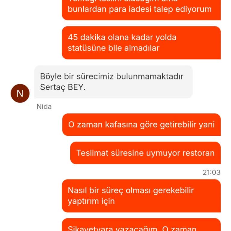 Migros Yemek 80 Dakikada Gelmeyen Siparişin İadesini Yapmadı