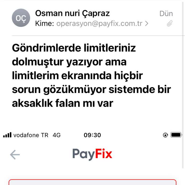PayFix Görünmeyen Limitler Var. Şeffaflık Yok