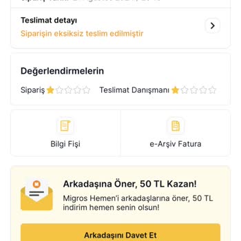 Migros Sipariş Eksikliği Ve Müşteri Hizmetleri Sorunu