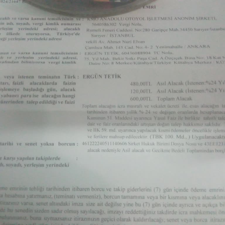 Kuzey Marmara Otoyolu Köprü Ücreti Ve İcra Takibi Mağduriyeti