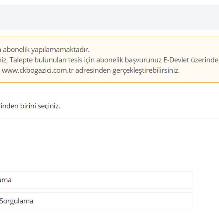 CK Boğaziçi Elektrik Online Abonelik Başvurusu Yapamıyorum