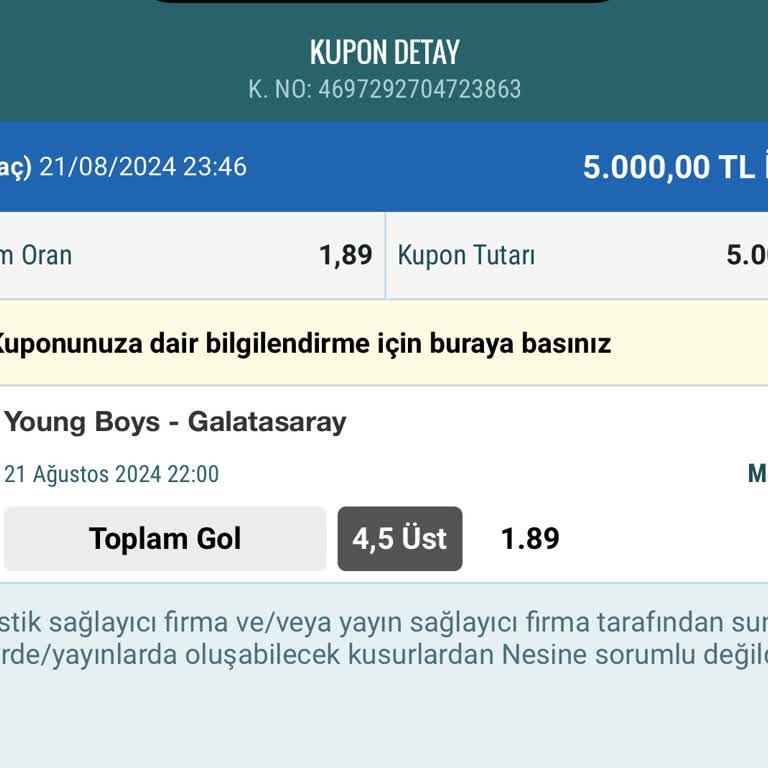Nesine Tutan Kuponu İade Edildi