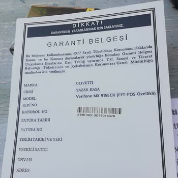 Kendi Hatasını Bana Yükleyen Olivetti'den Şikayetçiyim.
