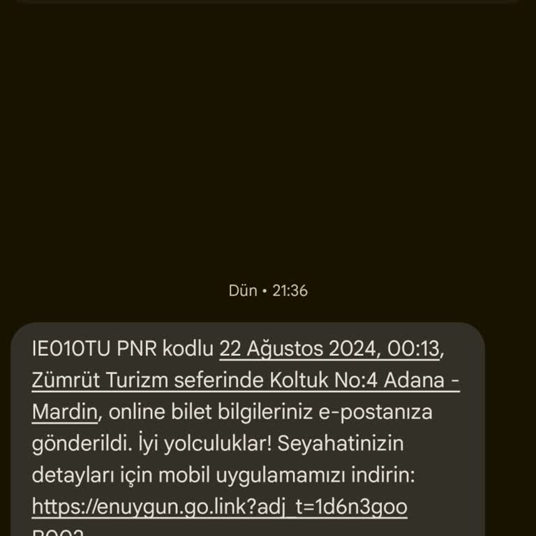 Enuygun.com Zümrüt Turizm Otobüs Firması Bilet Değişimi