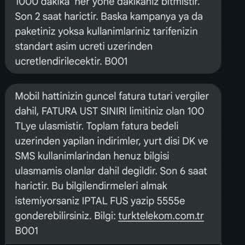 Türk Telekom Fatura Üst Limiti Mağduriyeti