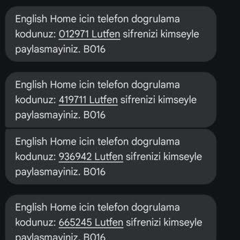 English Home Birisi Benim Adıma Kod İsteyip Duruyor
