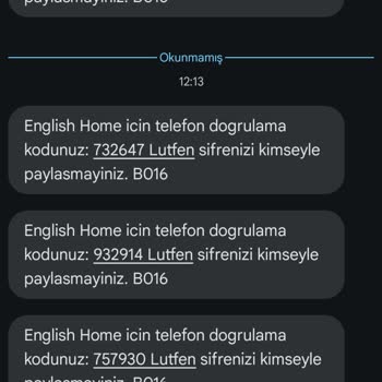 English Home Birisi Benim Adıma Kod İsteyip Duruyor