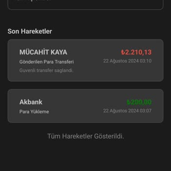 Payfix Hesabımdan Para Transferi Yapılmış