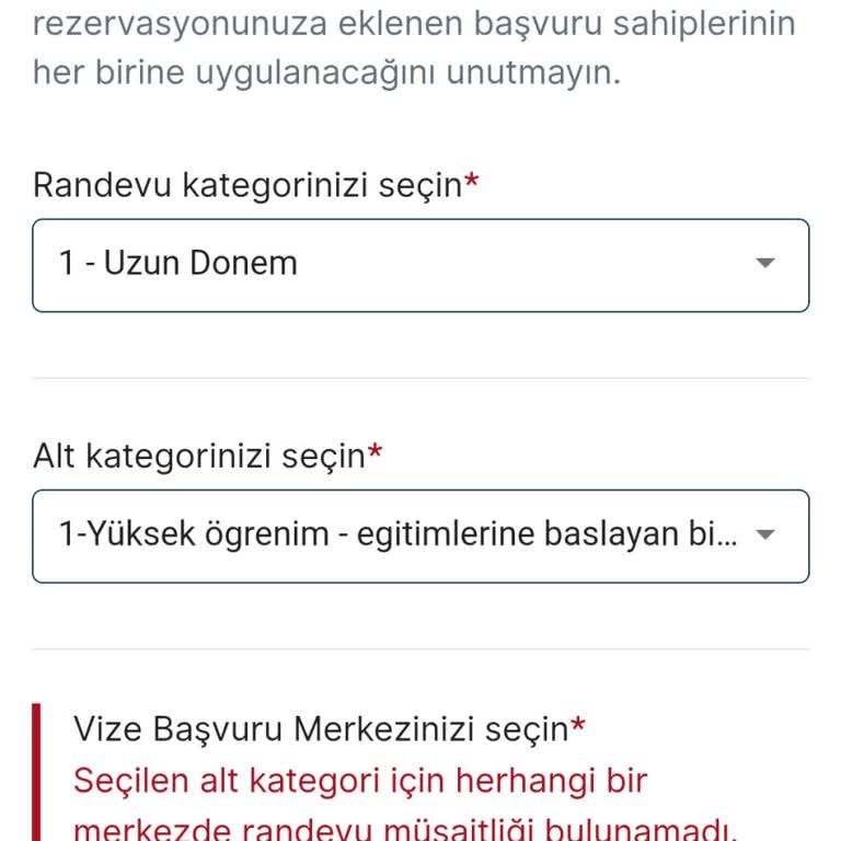VFS Global D Tipi Uzun Dönem Randevu Bulamıyoruz