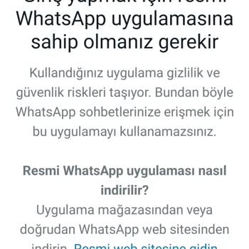 WhatsApp Resmi Olmayan Mor WhatsApp Tan Bildirim Geliyor Giremiyorum