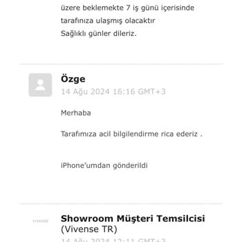 Vivense Balkon Takımının Gelmemesi Ve Telefona Ulaşamamak