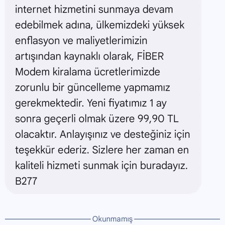 Merkür Net Modem Kiralama Ücret Değişikliği