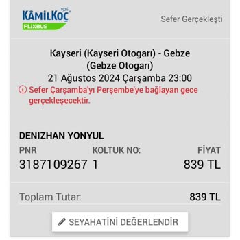 Kamil Koç Firmasının Bilet Alınan Otogara Girmemesi.