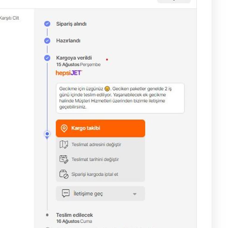 hepsiJET Hepsiburada Sipariş Teslim Uzunluğu