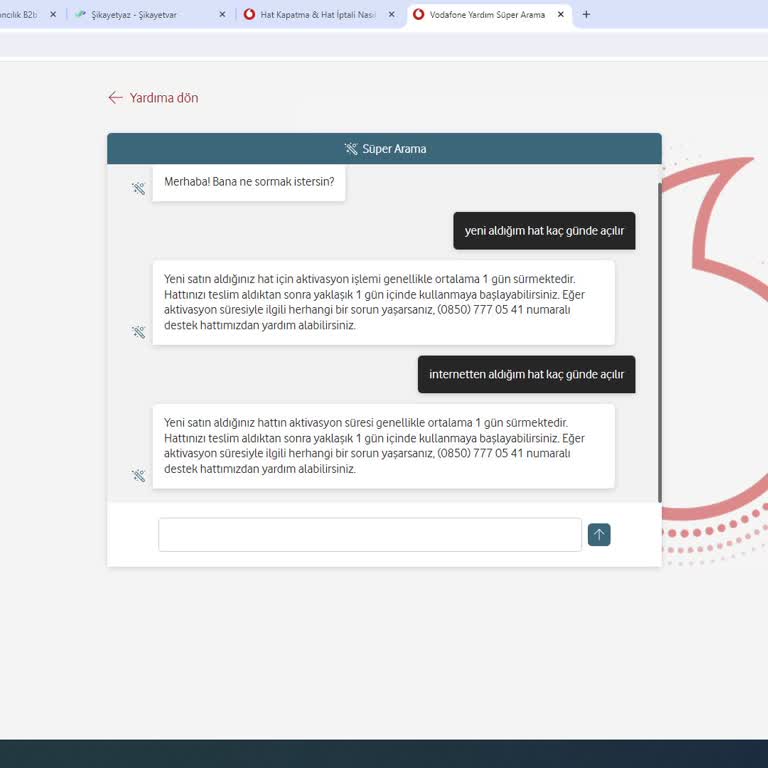 Vodafone Hat Aktivasyonu Sorunu ve Mağduriyet