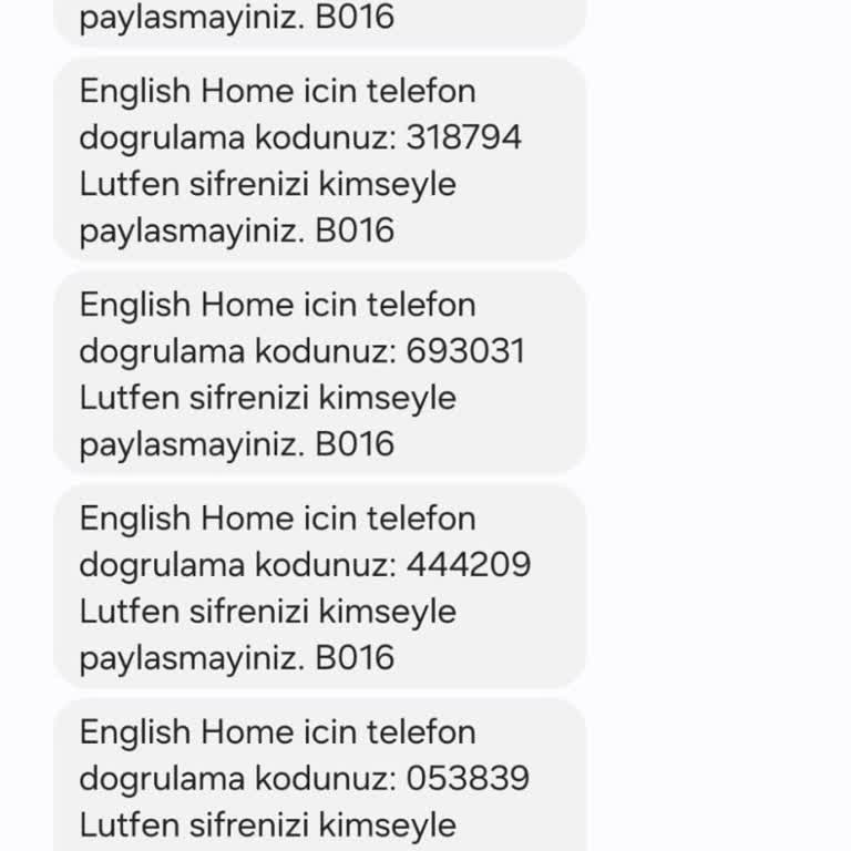 English Home Sistemsel Mesaj Gelme Sorunu Ve Üyelik
